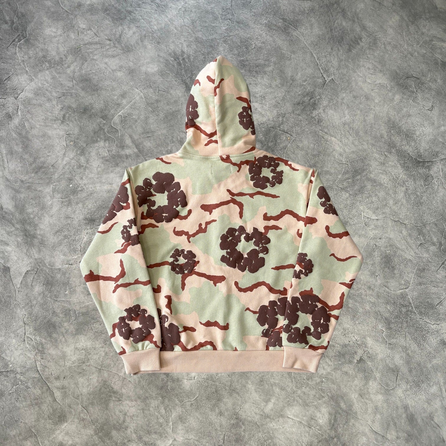 Denim Tears Kapok Flower Camouflage Zip-Up Sweatshirt Desert