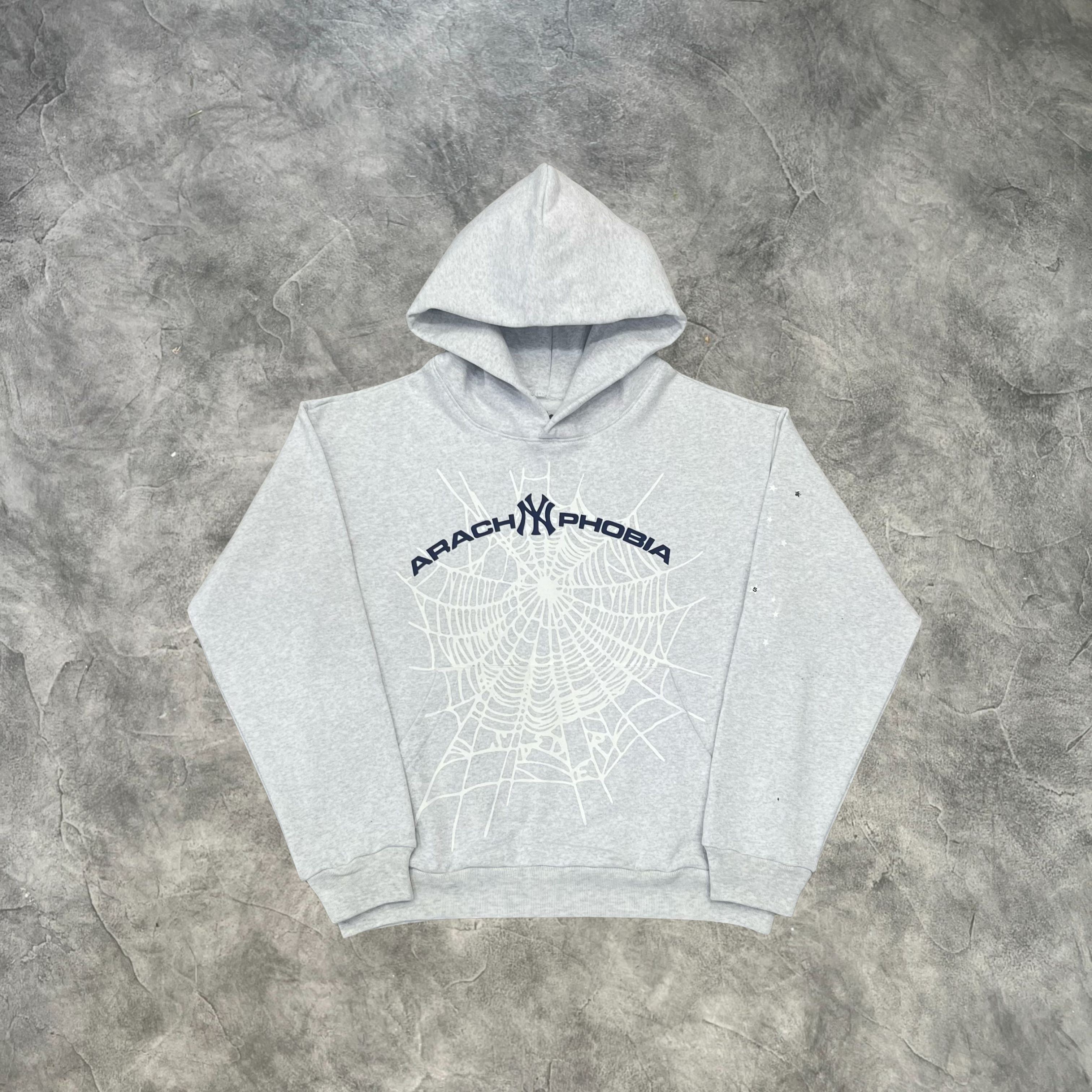 Sp5der Arach NY Phobia Hoodie Ash Grey
