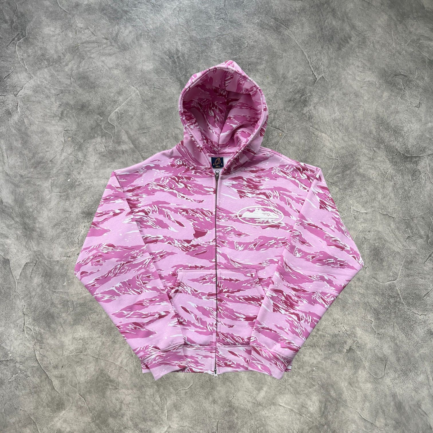 Corteiz Zip-Up Hoodie Pink Camouflage