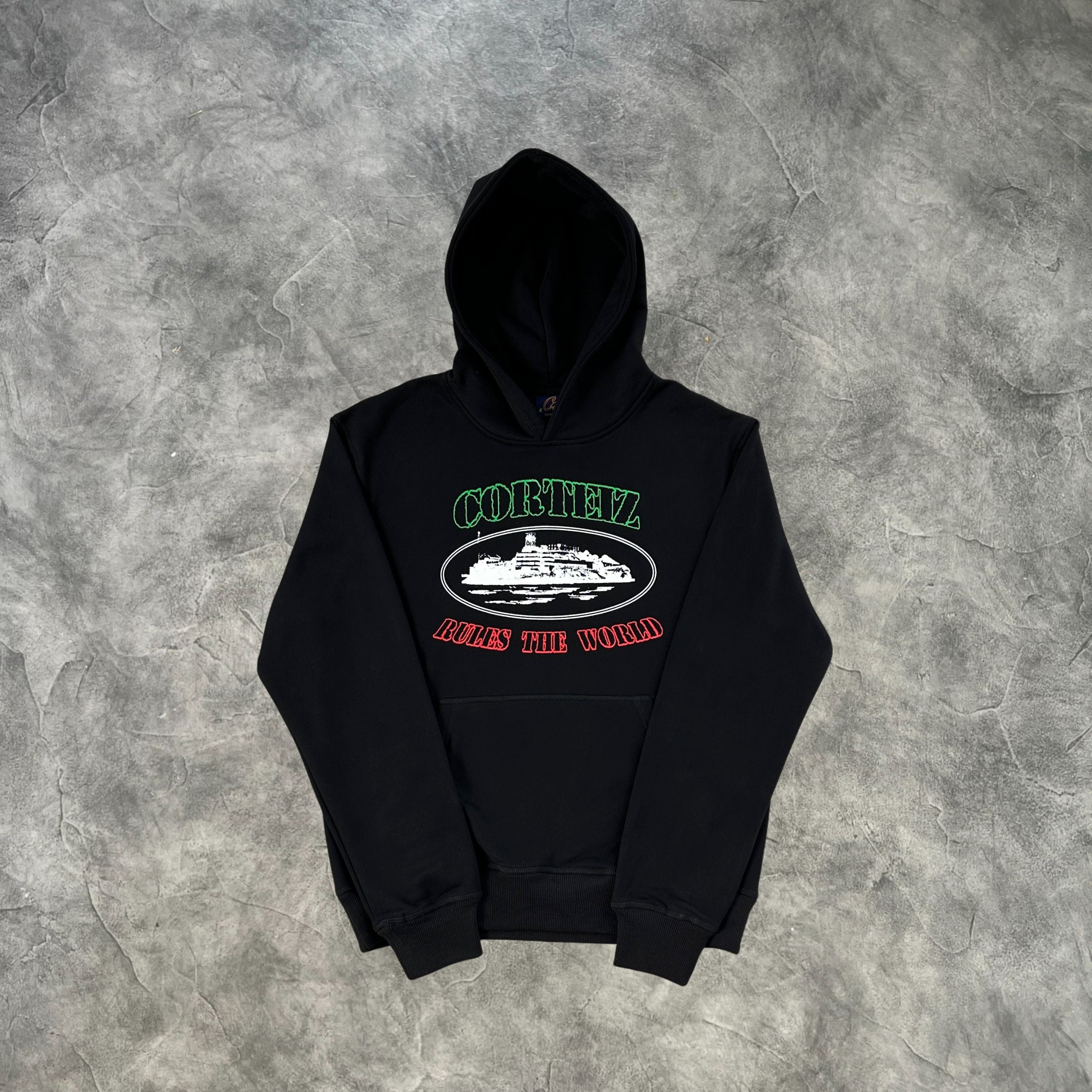 Corteiz Rules The World Italia Hoodie Black
