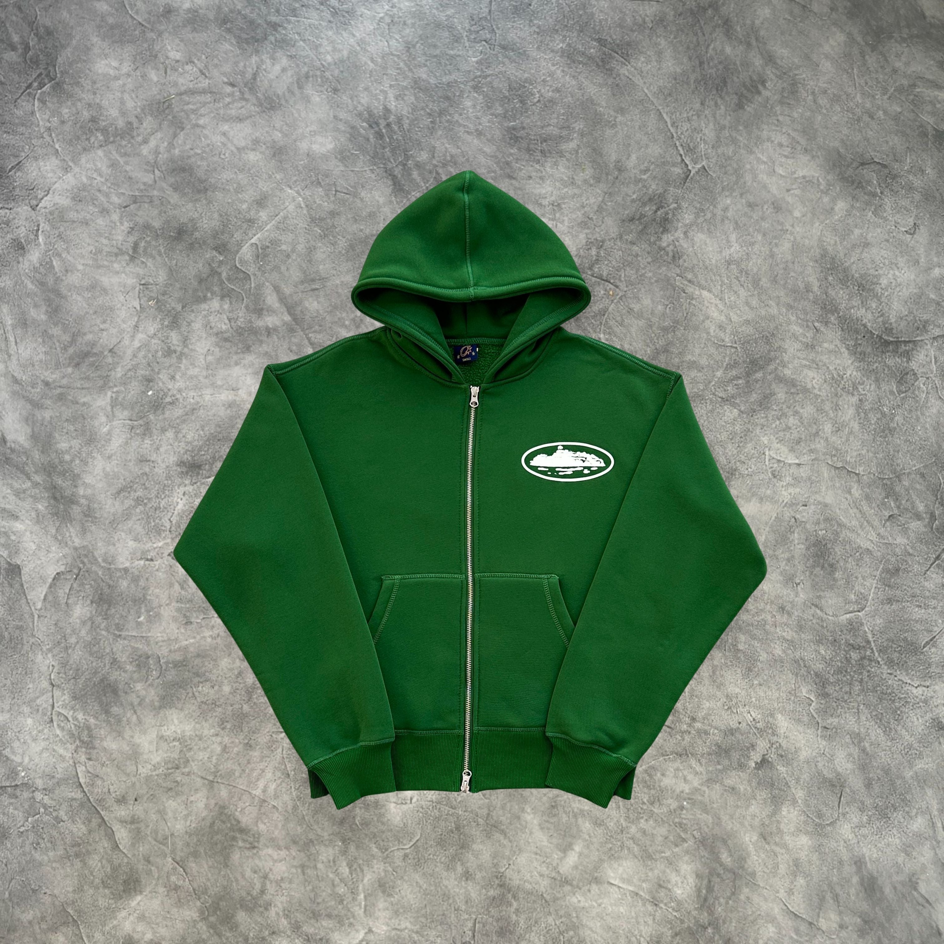 Corteiz Crtz Zip-Up Tracksuit Dark Green