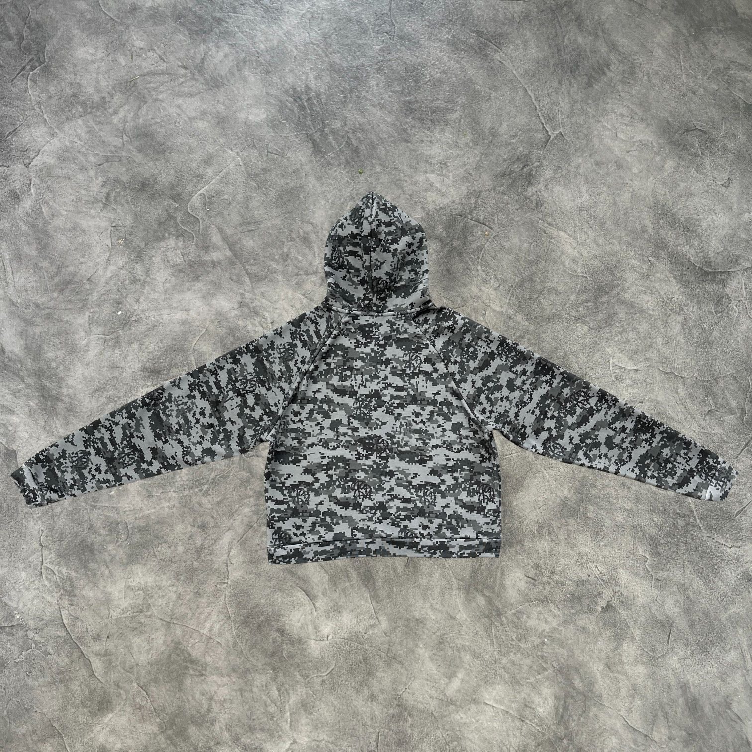 Mertra Glitch Zip-Up Hoodie Camouflage
