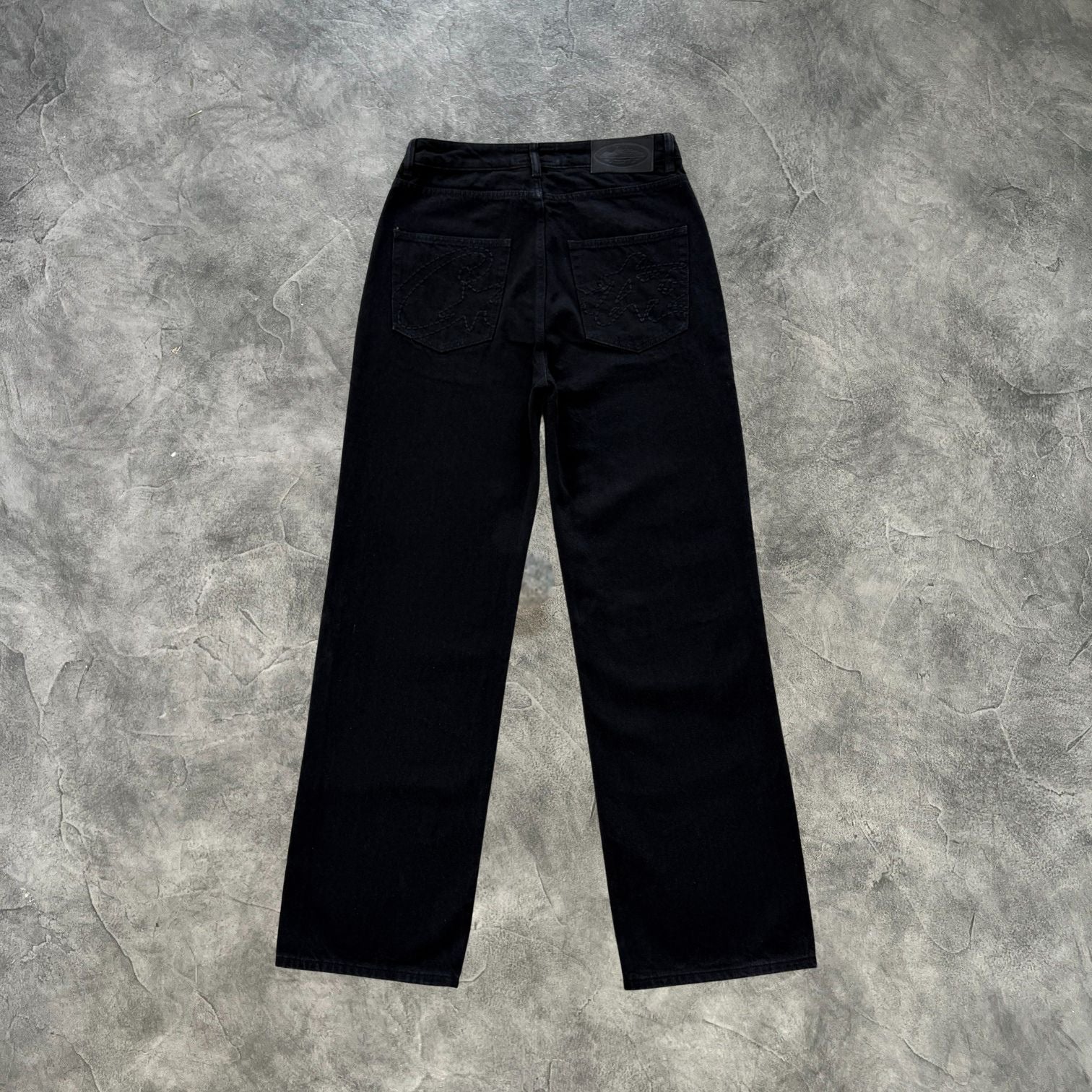 Corteiz Denim Baggy Jeans Triple Black