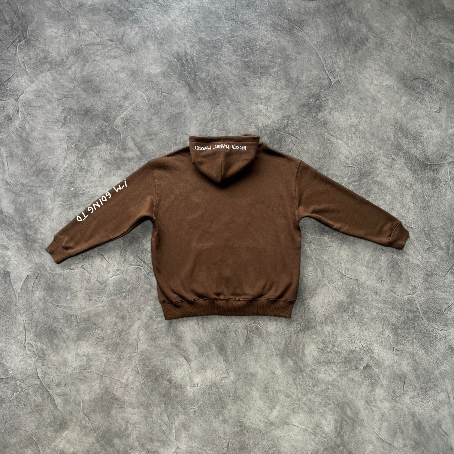 Broken Planet Zip-Up Hoodie Brown