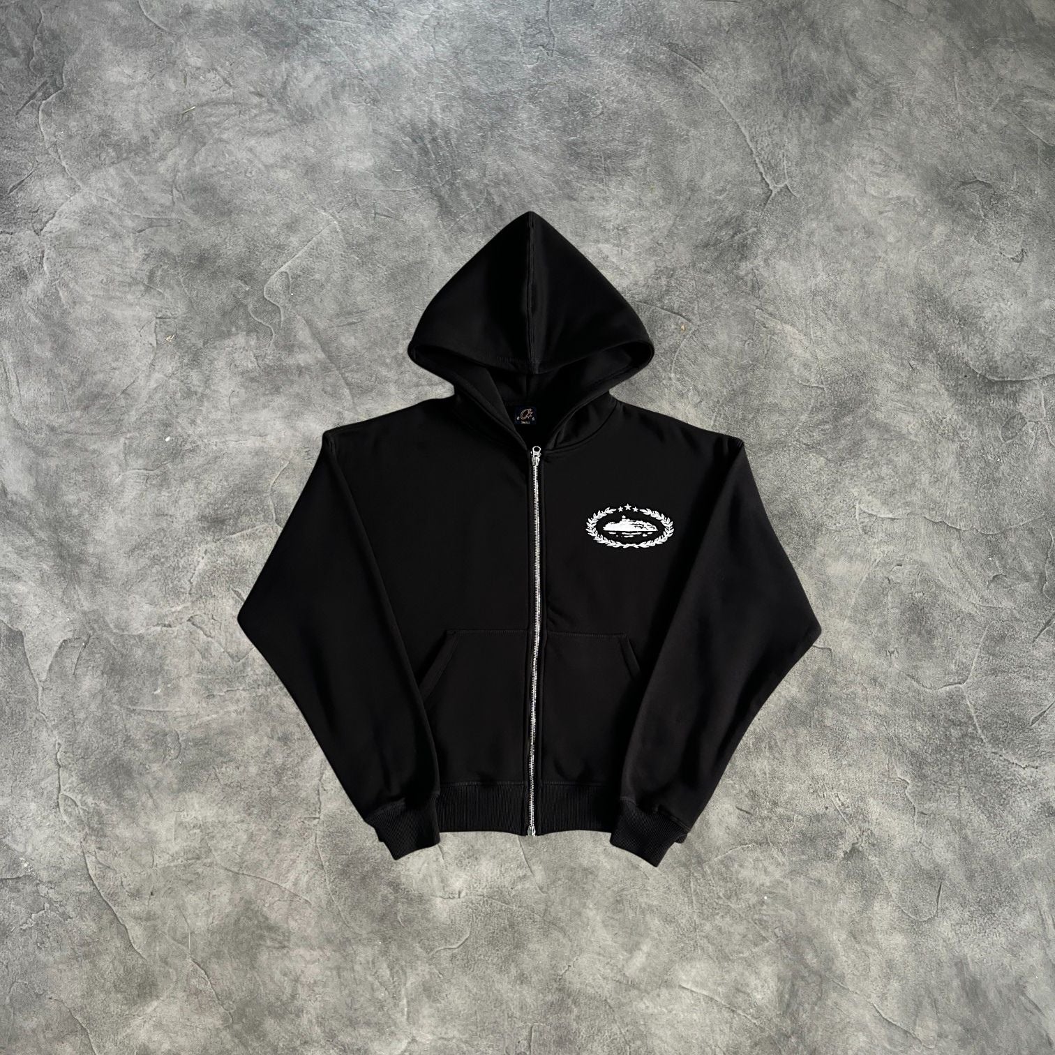 Corteiz Superior Royale Zip-Up Hoodie Black
