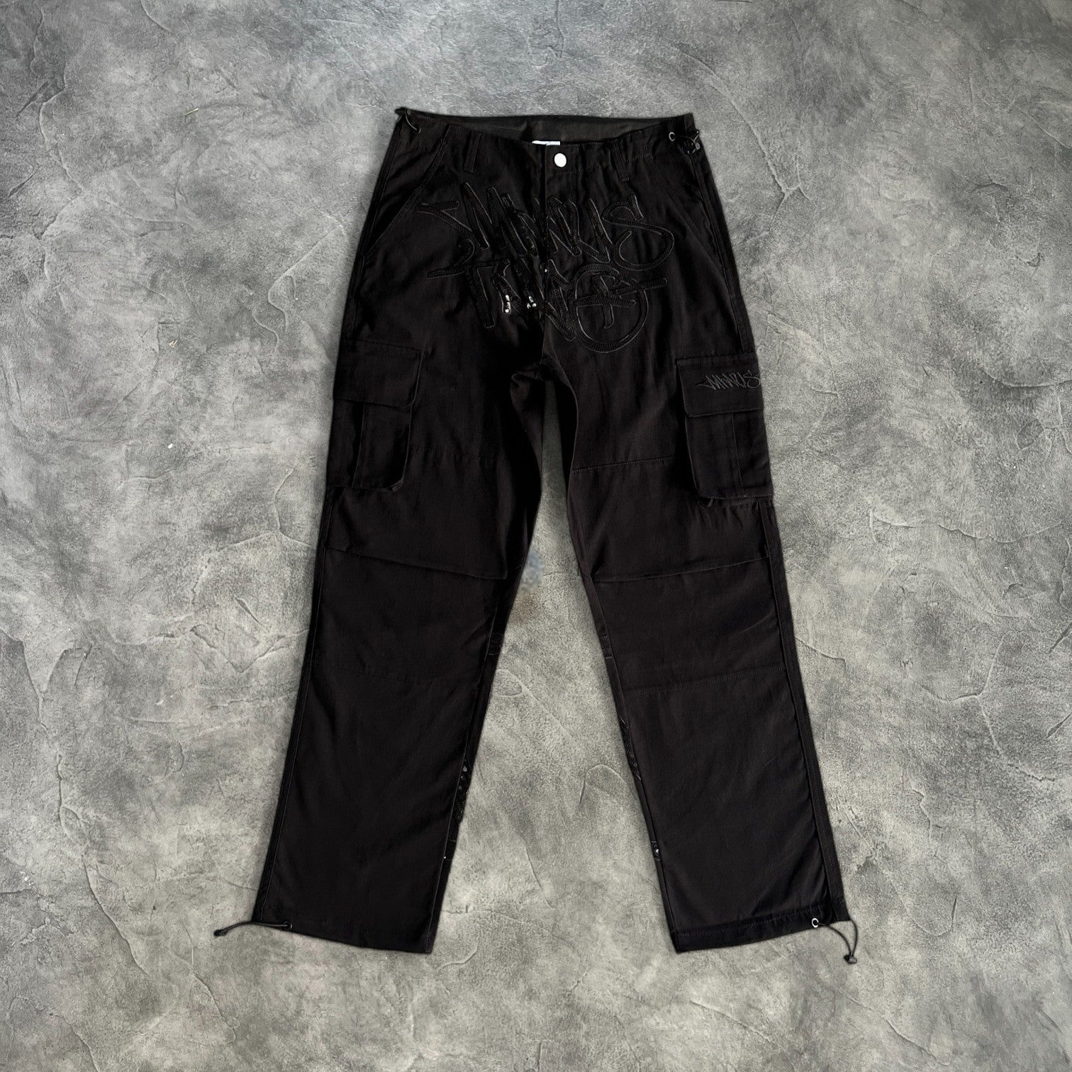 Minus Two Sequin Logo Cargo Pants Black/Black