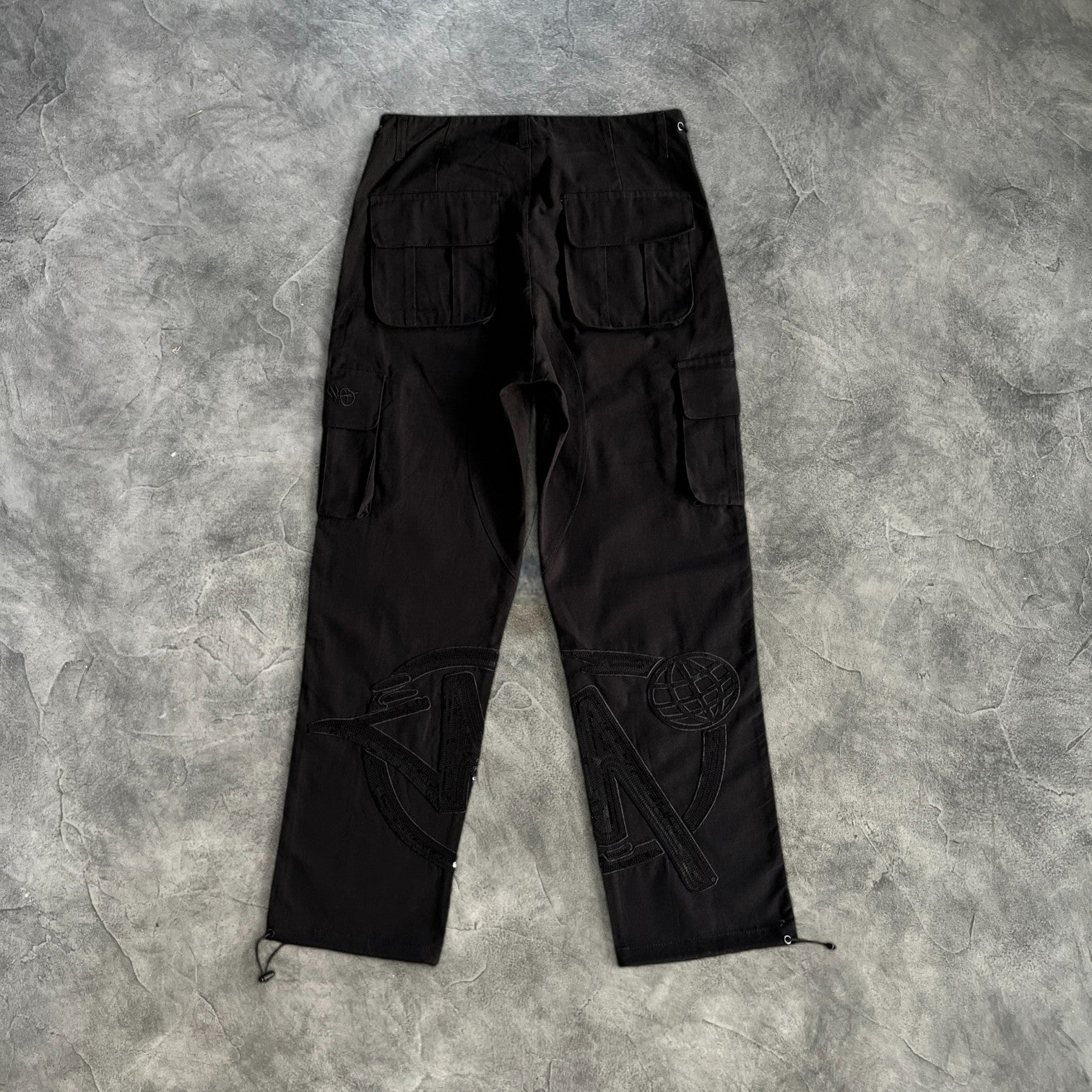 Minus Two Sequin Logo Cargo Pants Black/Black