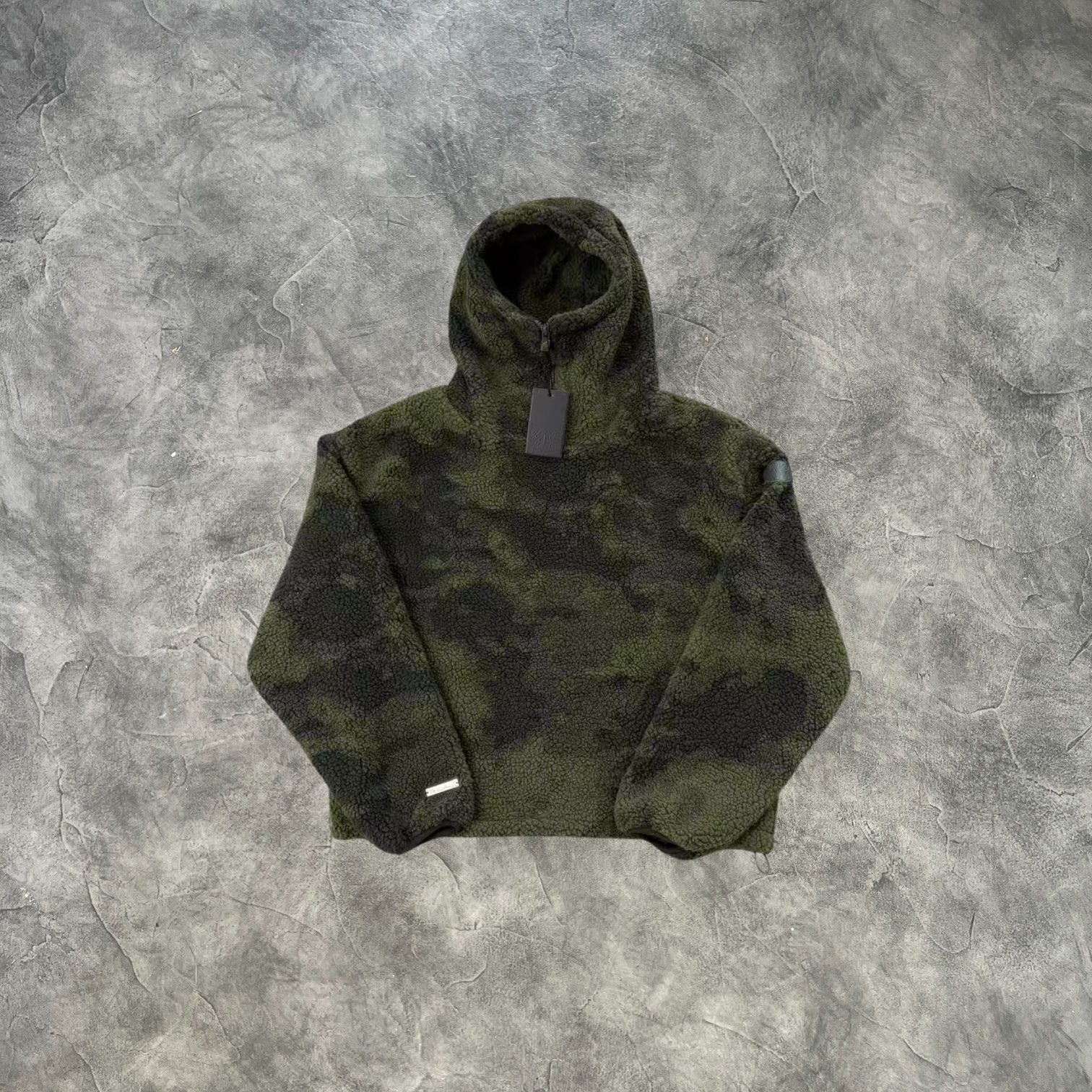 Mertra Lambswool Pullover Hoodie Green