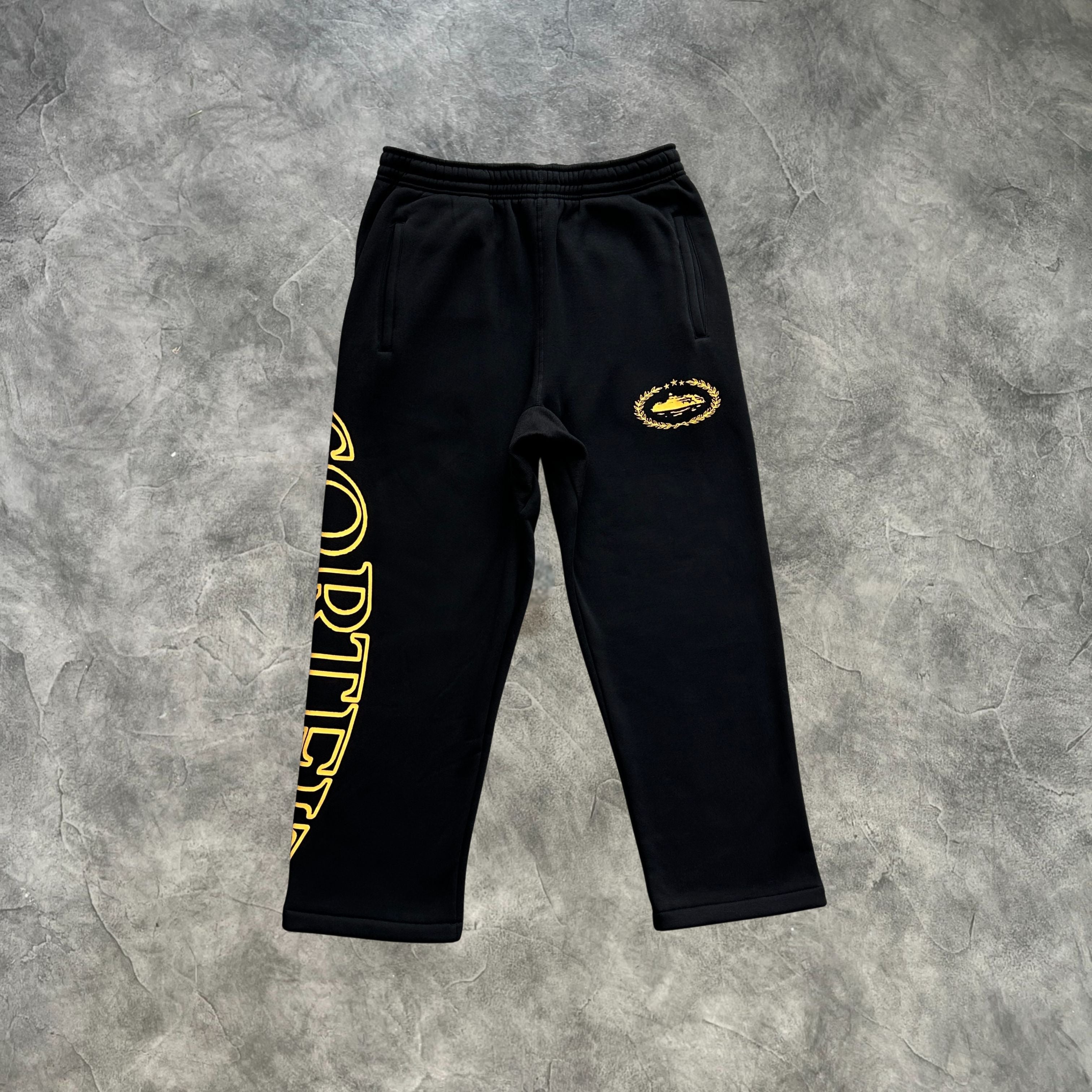 Corteiz Superior Royale Zip-Up Tracksuit Black/Yellow