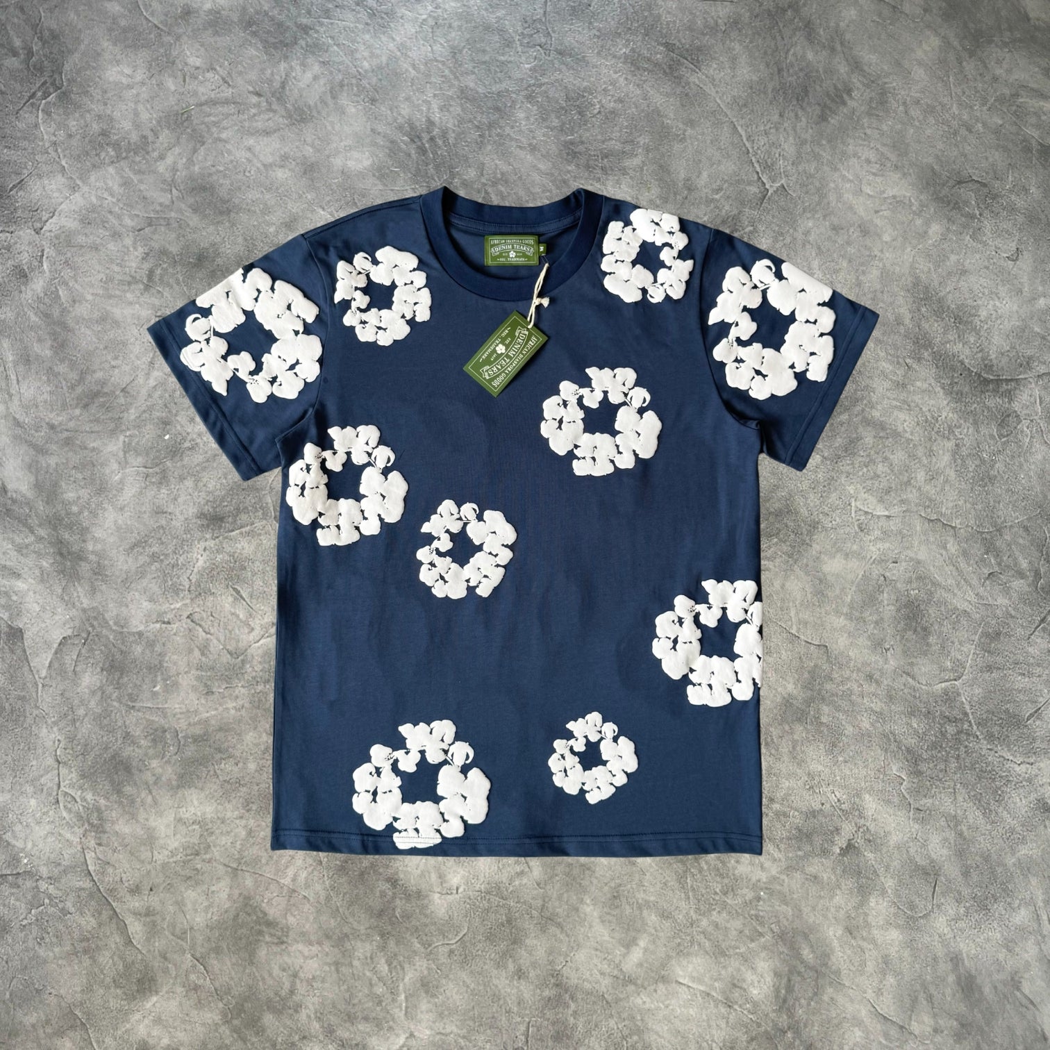 Denim Tears The Cotton Wreath T-Shirt Navy Blue