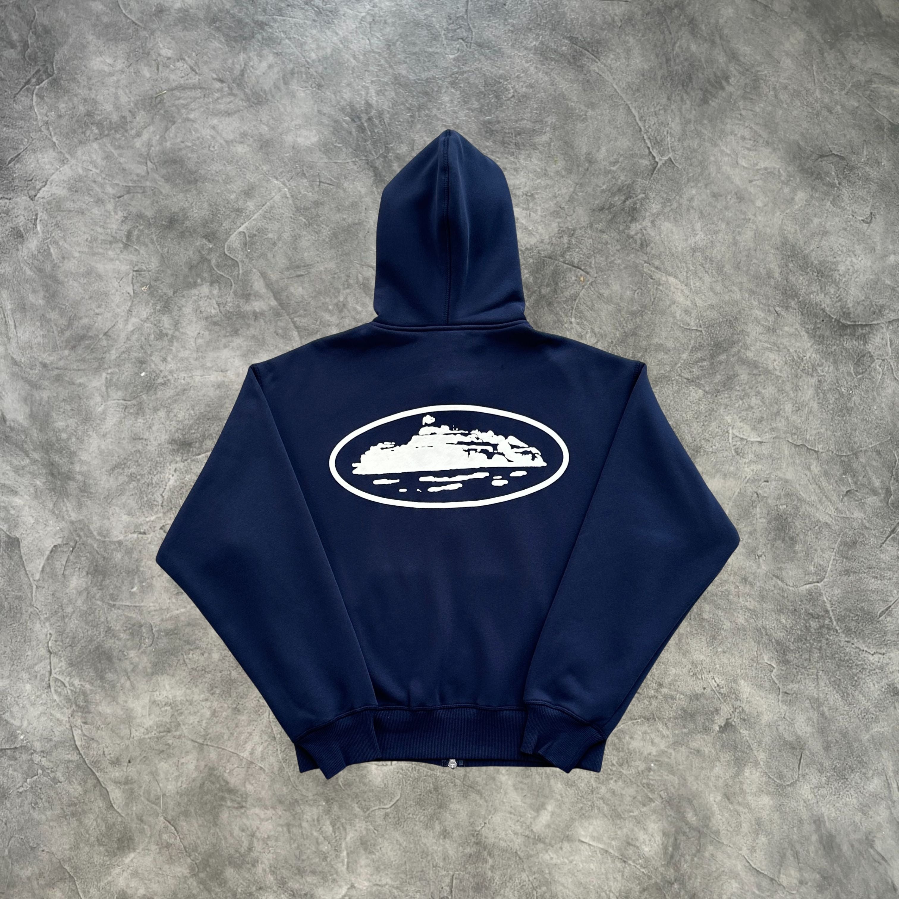 Corteiz Crtz Zip-Up Hoodie Dark Blue