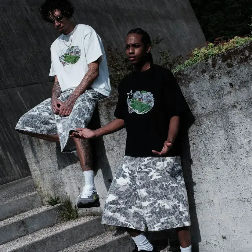 Mertra Green Field Graphic T-Shirt White