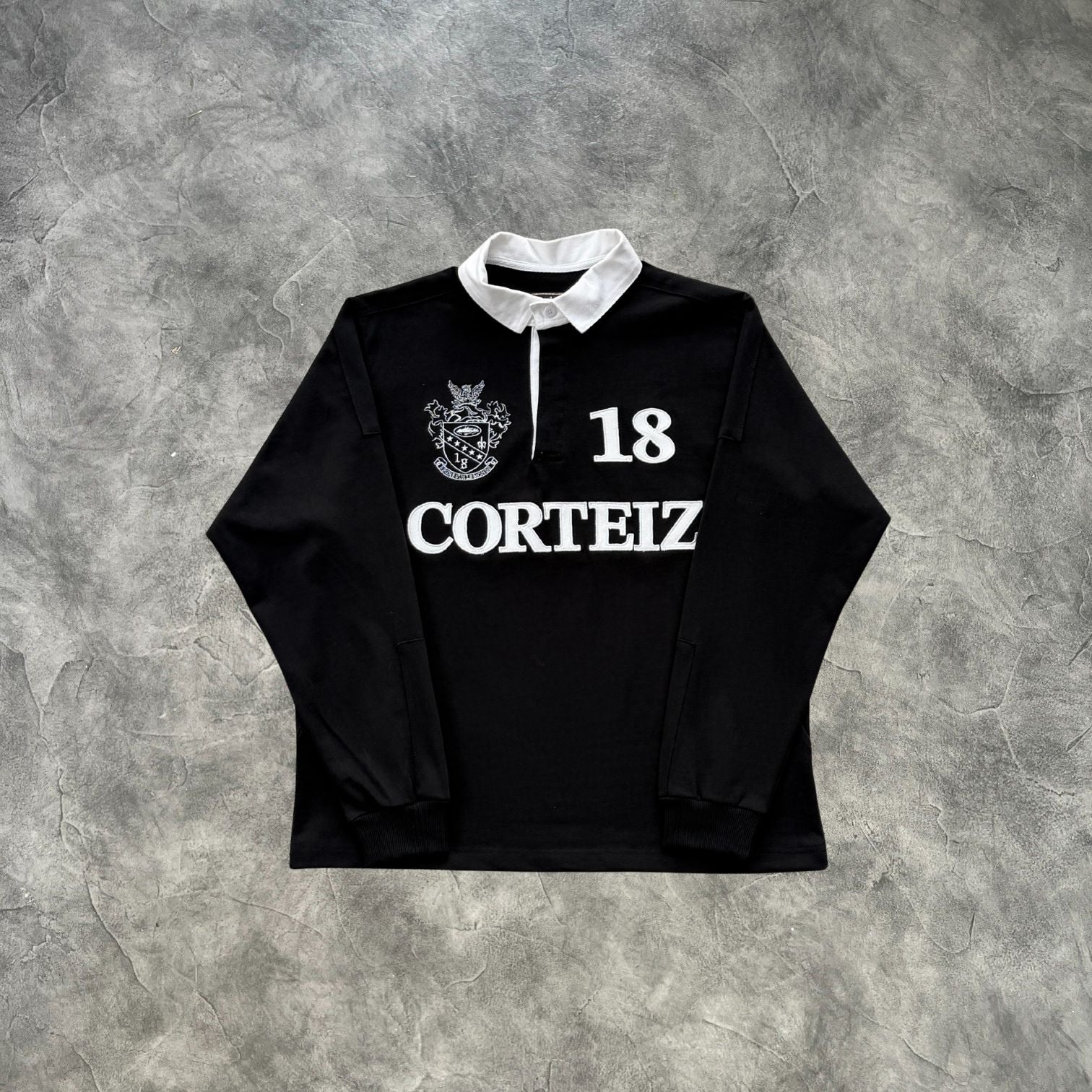 Corteiz Paneled Rugby Long Sleeves Jersey Black – Vaulted