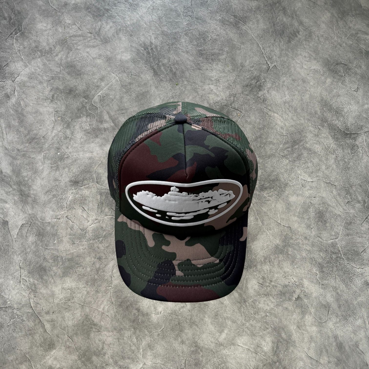 Corteiz Alcatraz Trucker Cap Green Camouflage