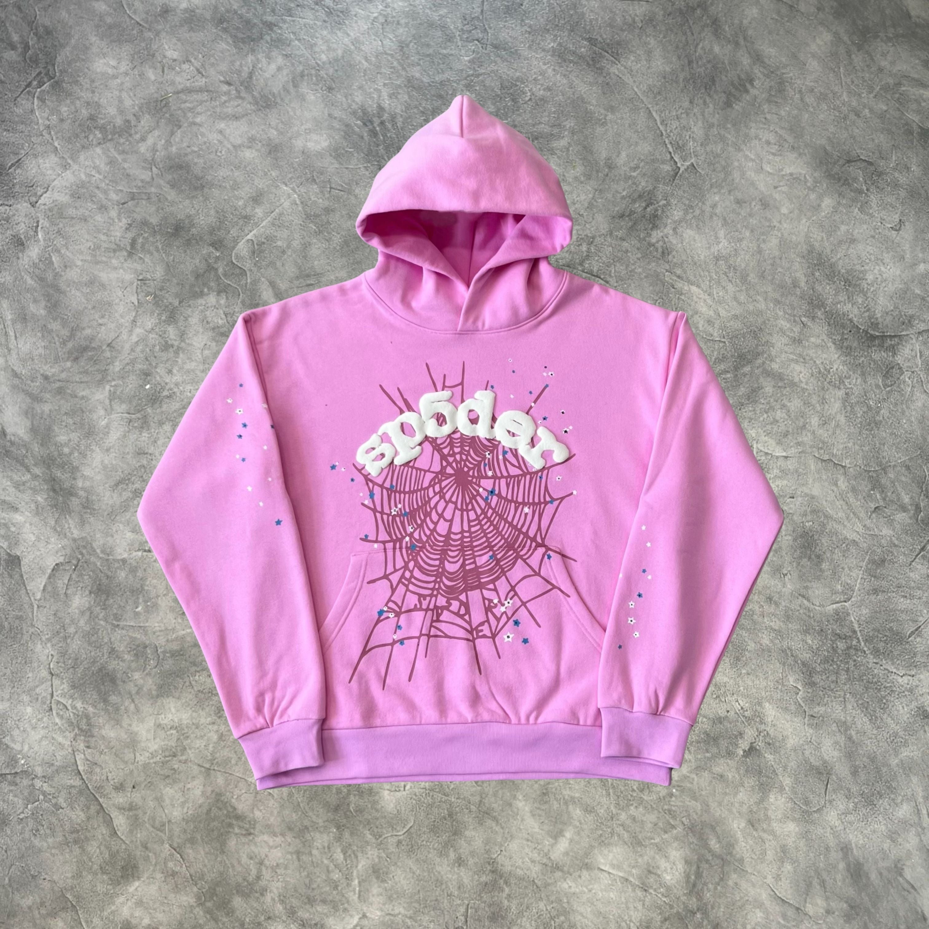 Sp5der OG Web Hoodie Pink