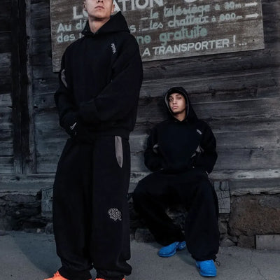 Mertra Colorblock Sports Tracksuit Black