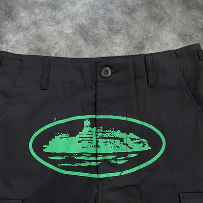 Corteiz Guerilla Cargo Shorts Black/Green