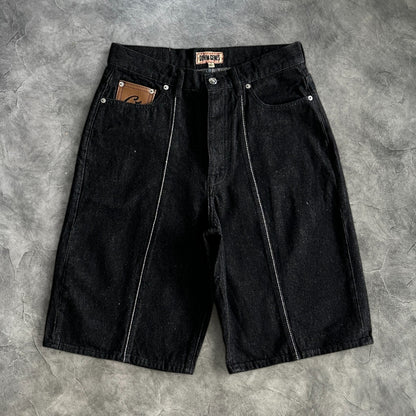 Corteiz C Star Denim Shorts Jeans Black