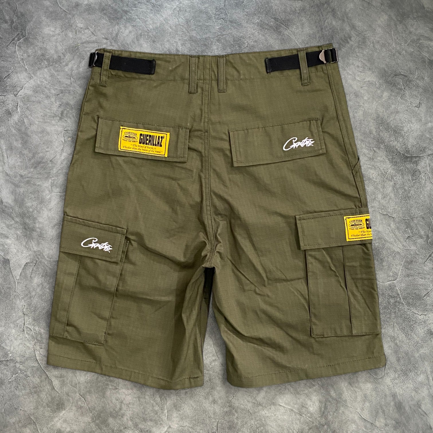 Corteiz Guerilla Cargo Shorts Army Green