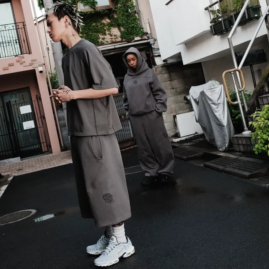 Mertra Crosshatch Shorts Dark Grey