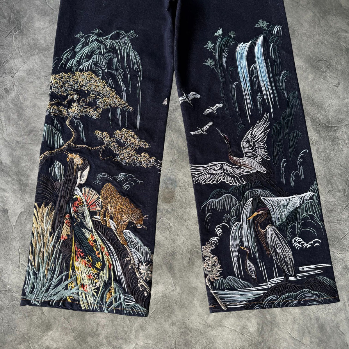 Vescartes Silver Crane Cascade Jeans Blue