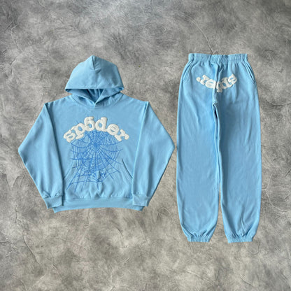 Sp5der Web Tracksuit Sky Blue