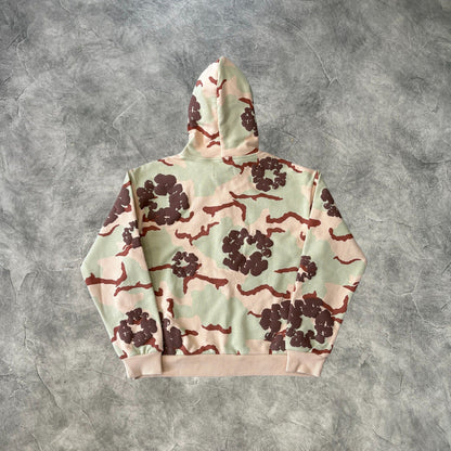 Denim Tears Kapok Flower Camouflage Zip-Up Sweatshirt Desert