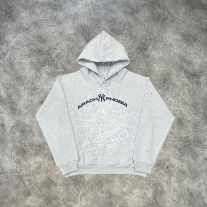 Sp5der Arach NY Phobia Hoodie Ash Grey
