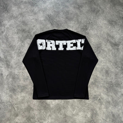Corteiz Raglan Waffle Long Sleeves T-Shirt Black