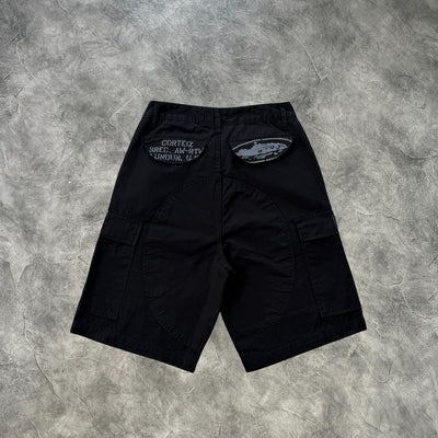 Corteiz Evil Guerrilla Cargo Shorts Black