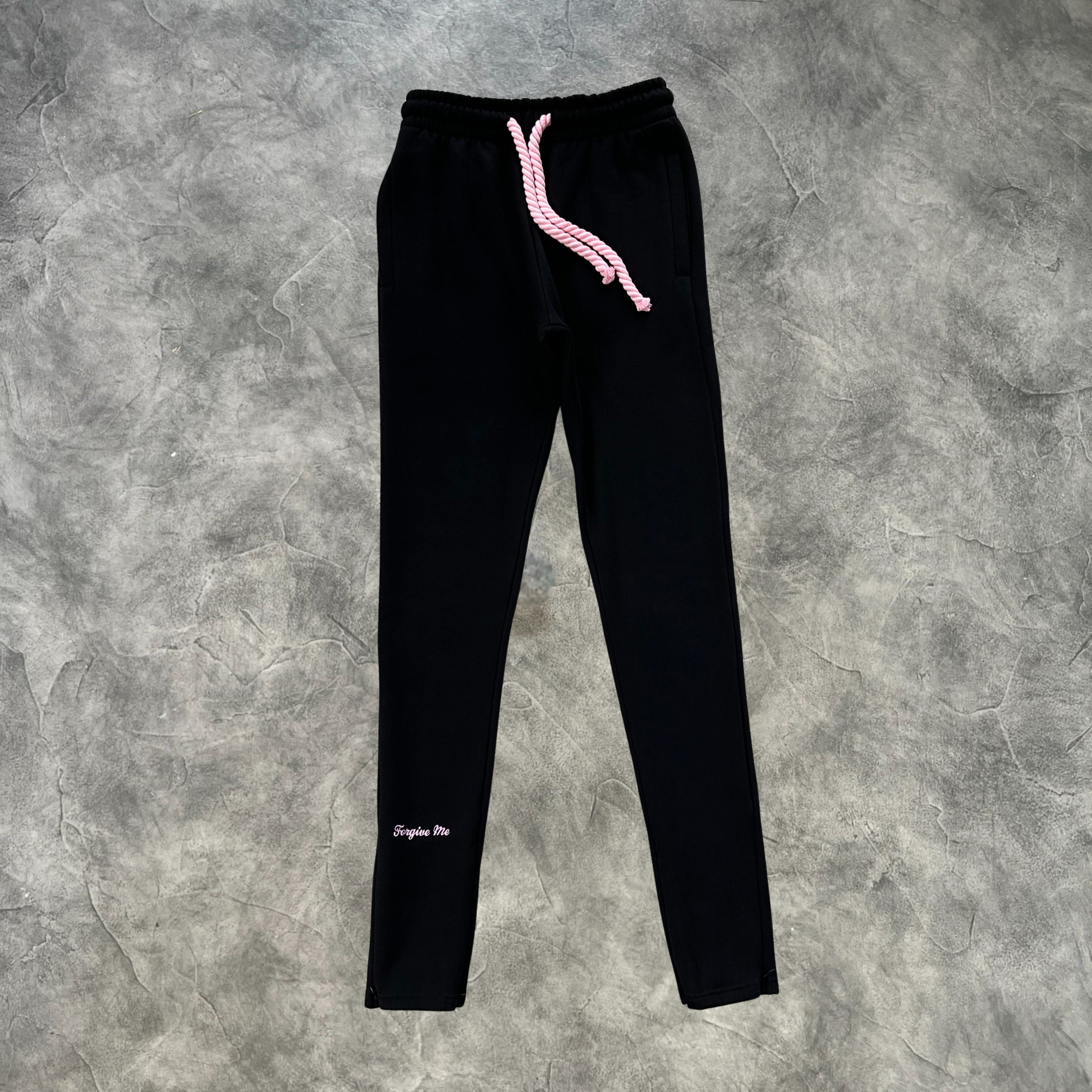 Syna Linen Tracksuit Black/Pink