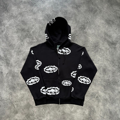 Corteiz Clouds Zip-Up Tracksuit Black