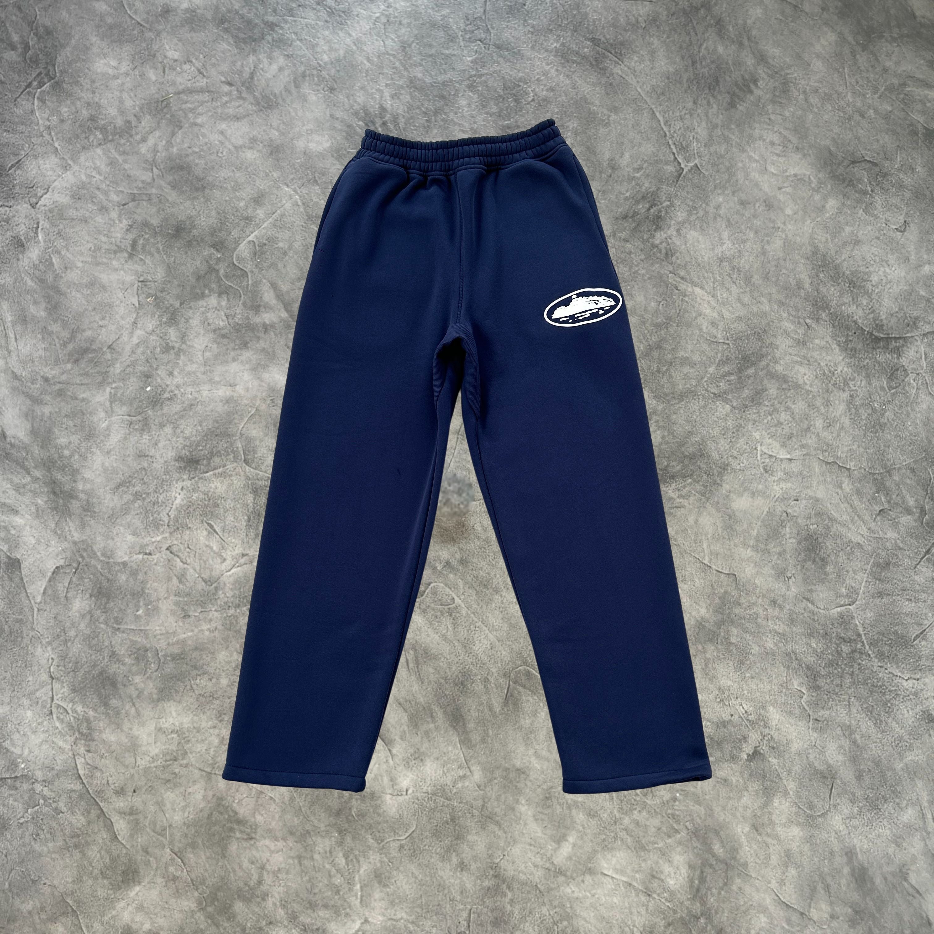 Corteiz Open Hem Sweatpants Dark Blue