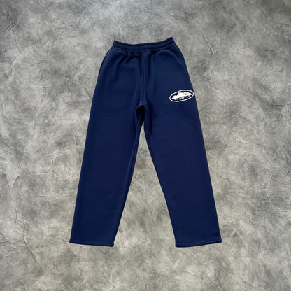 Corteiz Open Hem Sweatpants Dark Blue