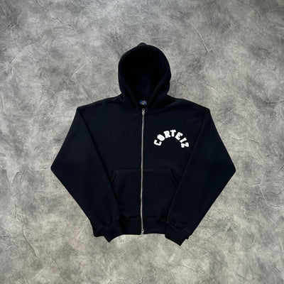 Corteiz College Arch Zip-Up Hoodie Black