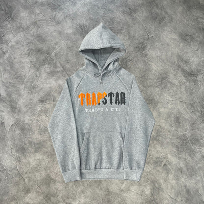 Trapstar Chenille 2.0 Decoded Hooded Tracksuit Grey/Orange/Black