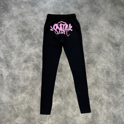 Syna Linen Tracksuit Black/Pink