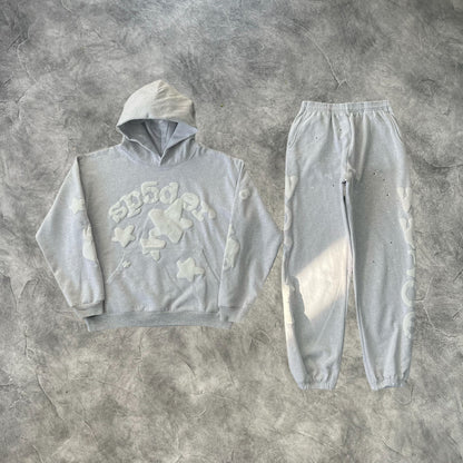 Sp5der Stars Tracksuit Grey