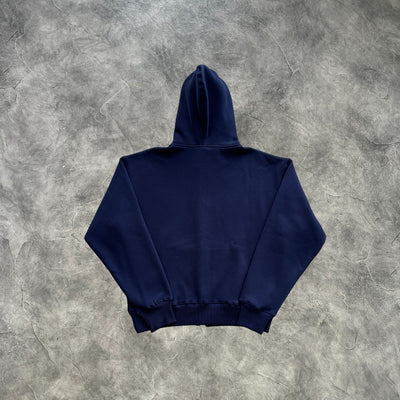Corteiz Thick Stitch Zip-Up Hoodie Navy Blue