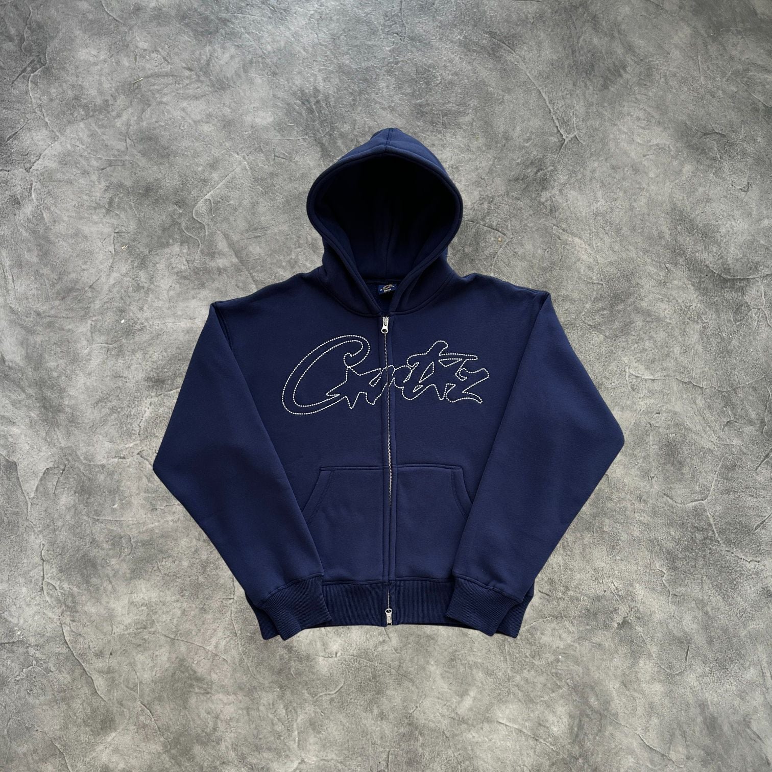 Corteiz Thick Stitch Zip-Up Tracksuit Navy Blue – Vaulted