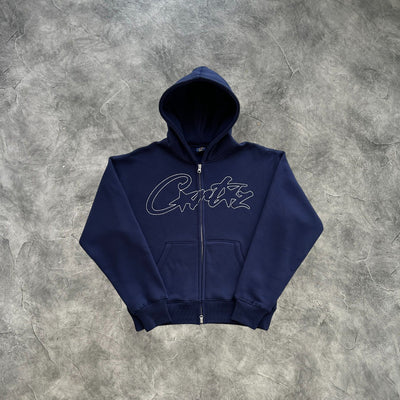 Corteiz Thick Stitch Zip-Up Tracksuit Navy Blue