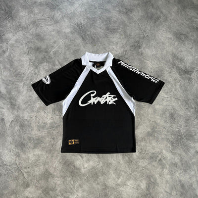 Corteiz Panel Football Jersey Black/White