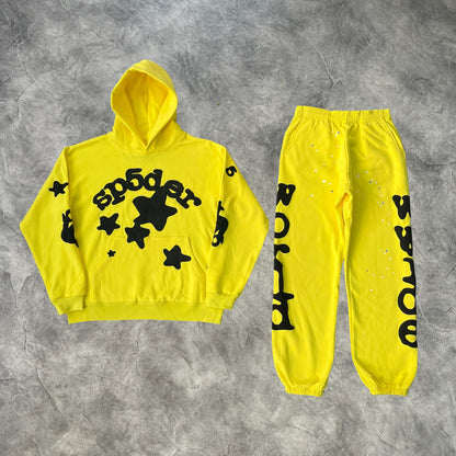 Sp5der Stars Tracksuit Yellow