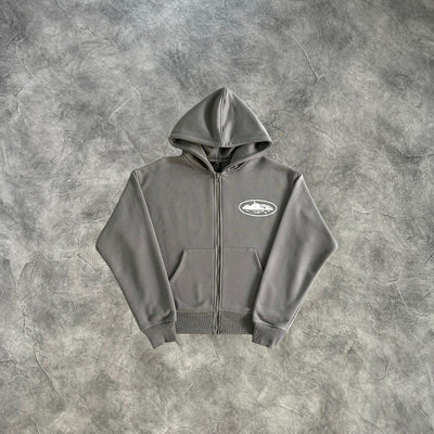 Corteiz Zip-Up Hoodie Grey