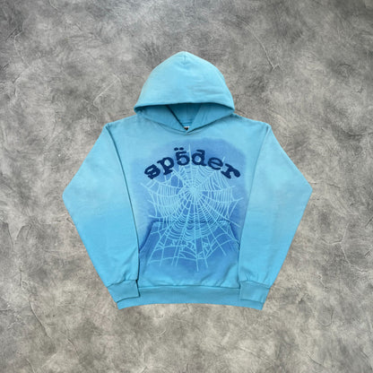 Sp5der OG Web V2 Hoodie Light Blue