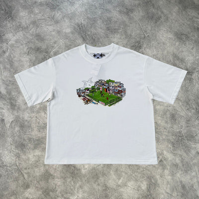 Mertra Green Field Graphic T-Shirt White