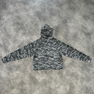 Mertra Glitch Zip-Up Hoodie Camouflage