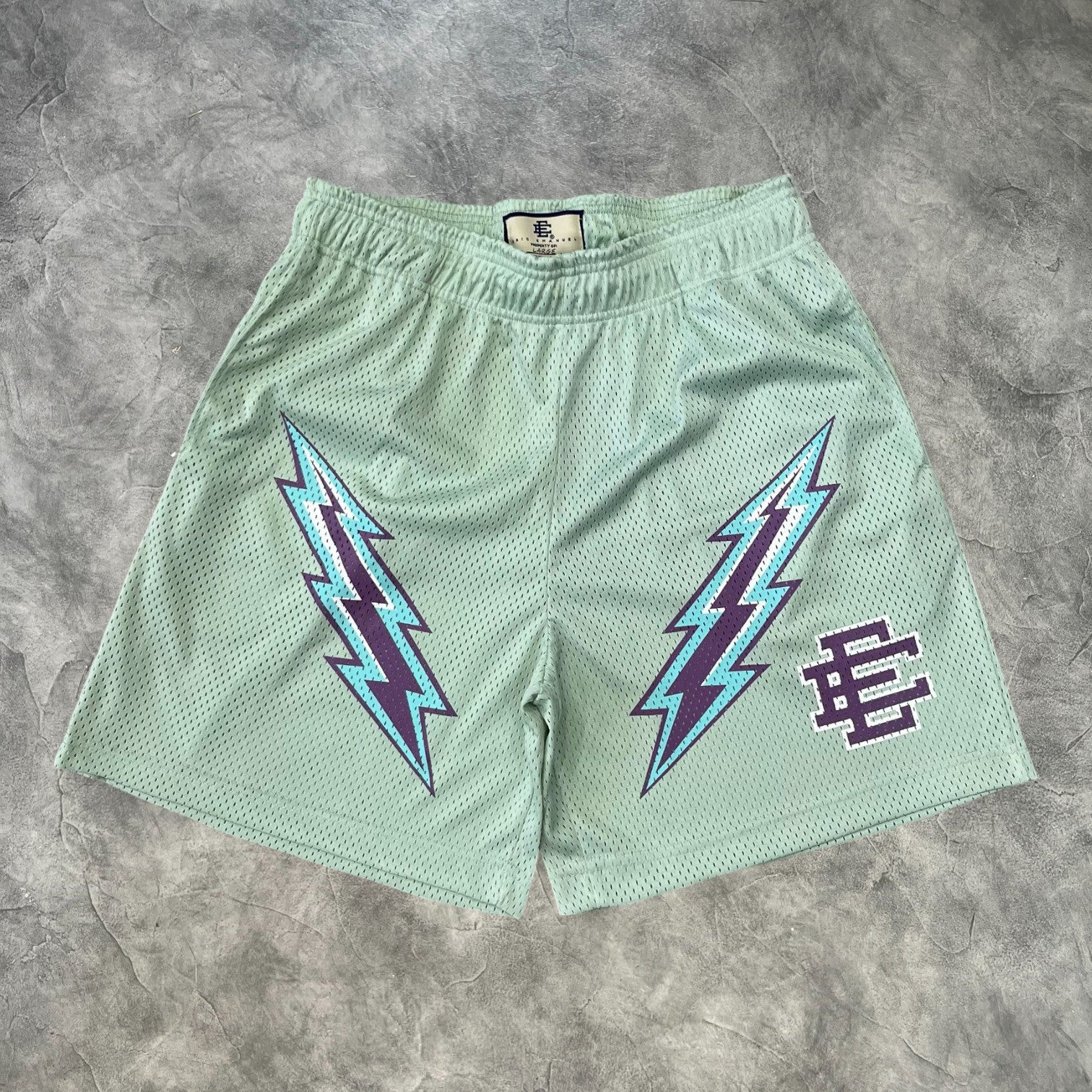 Eric Emanuel Bolt Shorts Mint Green/Purple