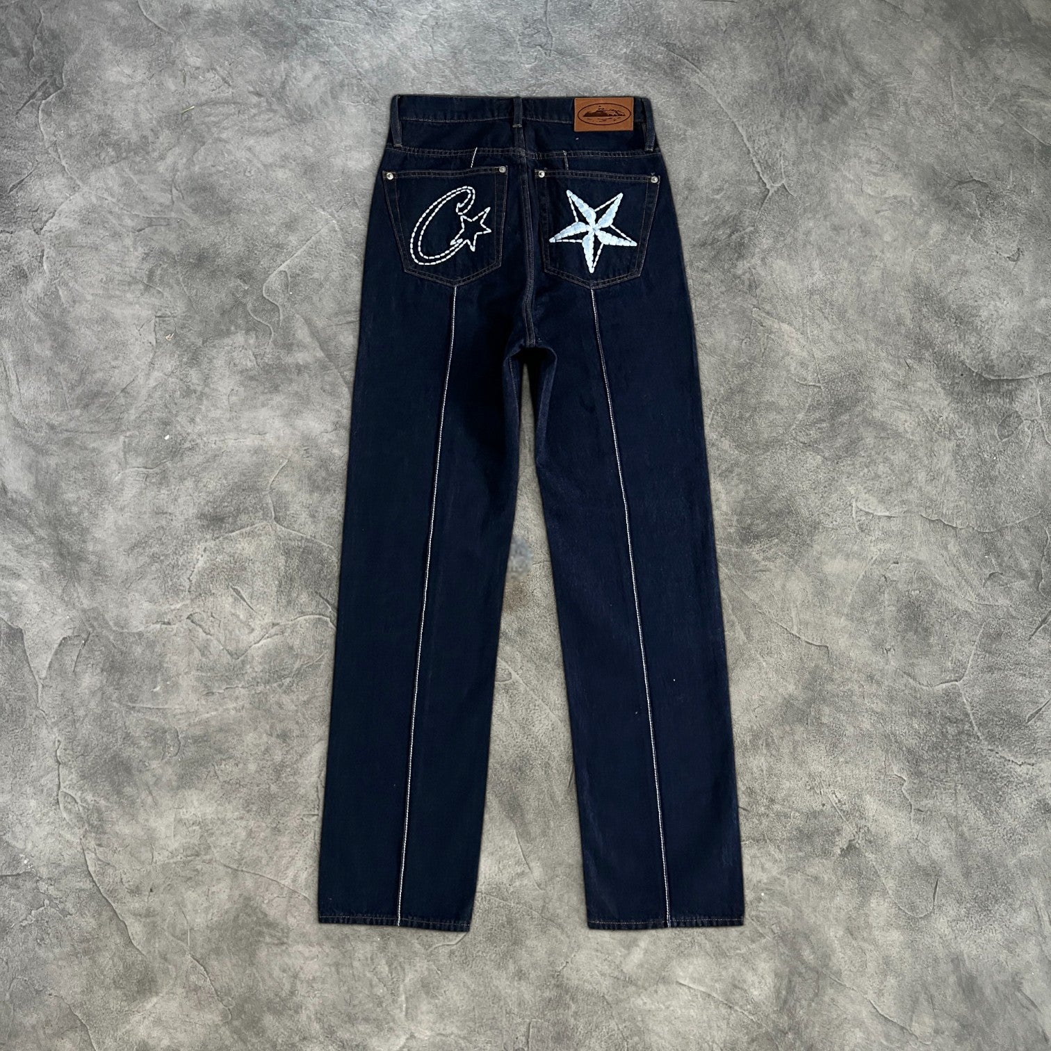 Corteiz C Star Denim Jeans Navy Blue