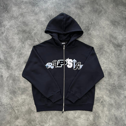 Trapstar Widcard Zip-Up Tracksuit Black/Blue